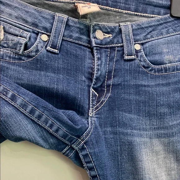 True Religion Jodie Blue Skinny Jeans with Diamond Buttons Size 30 - Picture 9 of 15